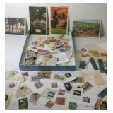 Four Post cards from Hawaii and mixture of stamps