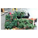 Skid lot of seasonal items, mostly greenery.
