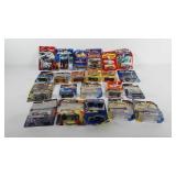 Toys, die cast cars, trucks, etc., all carded