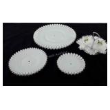 Glassware, Fenton milk glass tidbit server