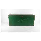 Wooden trunk with organizer caddy, 31" × 16" ×