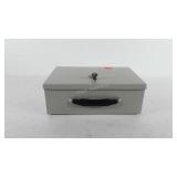 Metal lock box with keys, 4.5" x 8.5" x 13"