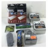 Camping supplies, two emergency sleeping bags,