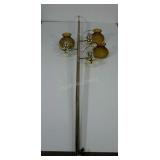 Three light pole lamp. Spring loaded pole, amber