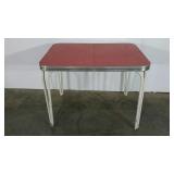Red Formica table aluminum base, 30 x 40 x 30,