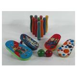 Toys, includes tin noise makers and wooden
