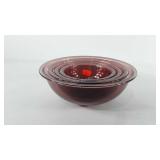 Glassware, Pyrex amethyst nesting bowls, set of