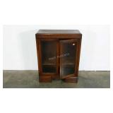 Bookshelf or display case, glass front doors,