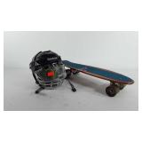 Sports equipment, skateboard and Reebok hockey