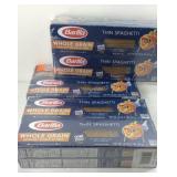 3 value packs of Barilla thin spaghetti noodles