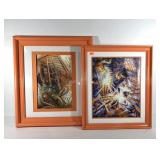 Local artist Mark A Strauss prints, both framed