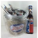 Four Pepsi-Cola drink buckets with 6 bottle
