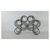 Decorative metalworks wine rack, 20.5" × 15.5" ×