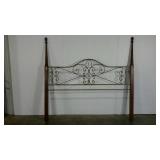 King size headboard, wood and metal