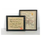 Needleworks, friendship 11x13, angel poem 11x12