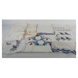 Textiles, includes embroidered pillow cases and