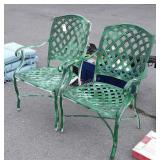 Pair of Aluminum Painted Outdoor Chairs