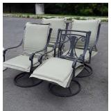 Set of 4 Outdoor Chairs, aluminum framed, swivel