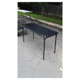 Folding Table, black padded top 20x48" 28" high