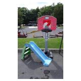 Kids Toys lot, sliding board and basketball hoop