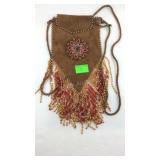 Beaded crossbody pouch bag