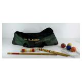 Cricket game pieces with Halex case