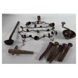 Mixed group, includes railroad spikes, wooden