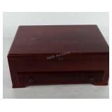 Wooden flatware chest, 7" x 12" x 18"