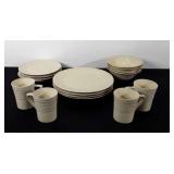 Group of Signature Living dishes, setting for