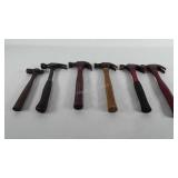 Tools, six hammers, 11"-14"