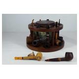 Wooden tobacco pipe rack, pipe stand, includes