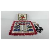 Montesinos cigar box full of military items,