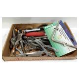 Flat of assorted hand tools. Wrenches, pliers,