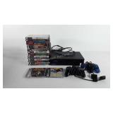 Games, playstation 2 with controllers, memory
