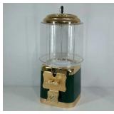 Gold and green candy dispenser, with key, poly