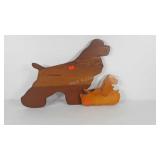 Two dog wooden plaques, look like cocker