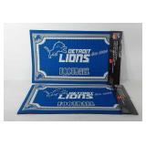 Pair of Detroit Lions NFL doormats, 18" × 30"