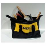 Dewalt tool bag full of hand tools. Paintbrushes,