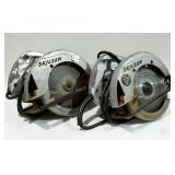 Two well used Skilsaw, 7.25" circular saws.