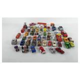 Toy cars, fifty-six total, includes buses, tonka