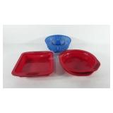Bakeware, four silicone baking dishes, includes