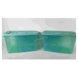 Two Sterilite 64 quart totes with lids, lids have