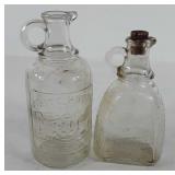 Two White House vinegar glass bottles, 6.5" and