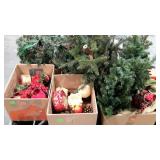 Skid lot of seasonal items. Greenery, bells,