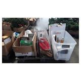 Skid of: Black & Decker iron, clock, Listerine