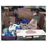 Skid of: speakers, Christmas,  air pump, hardware