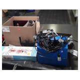 Skid of: string lights, 3 tier caddy pole, lamps,