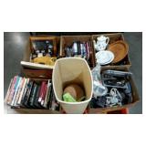 Skid lot: books, trash can, plaques, electronics,
