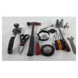 Tools, includes magnifying glasses, wrench,