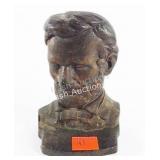 Abe Lincoln bronzed copper book end, 6.5"